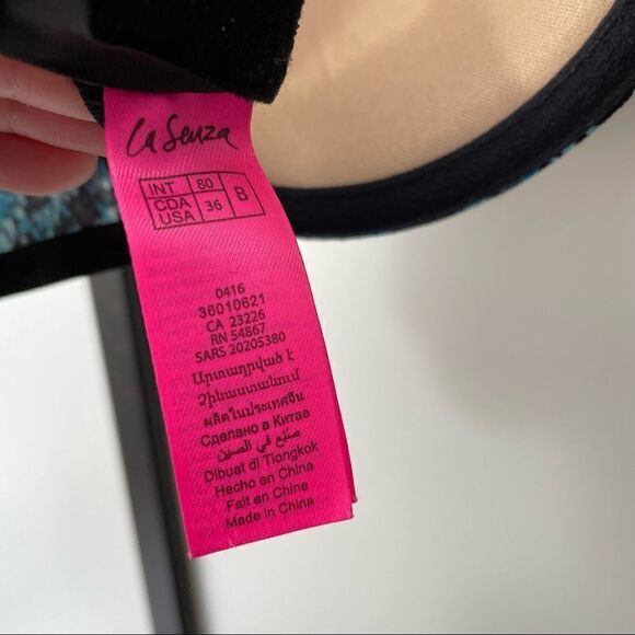 [36B]🦋LA Senza Aqua Blue & Black Dot Splatter Print | Lightweight T-Shirt Bra - Picture 11 of 13